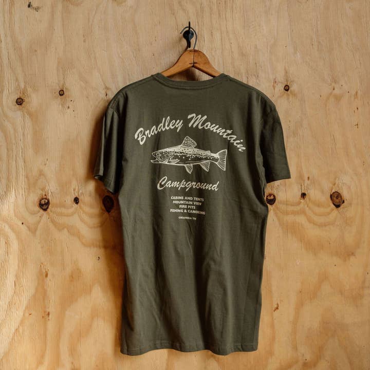Bradley Mountain - Venta al por mayor Camiseta serigrafiada - Hombre - Tee Olive Trout3
