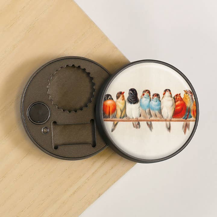 Birds on a line Audobon Sky Nest Magnet Bottle Opener for wholesale by Lucy Lu Designs