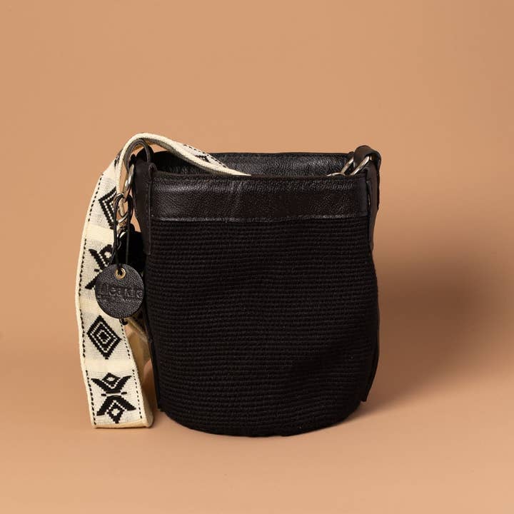 Alejandra Collective - Wholesale Crossbody Bag - Women's - Bianca Crochet Bucket Bag Black