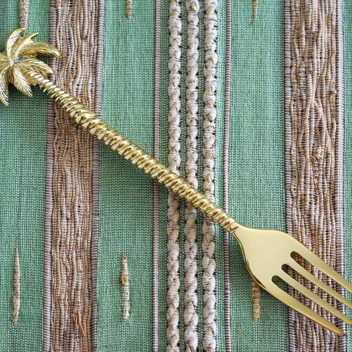 Joglo living – wholesale Blandat bestickset – Gyllene mässing bestick set - palm design