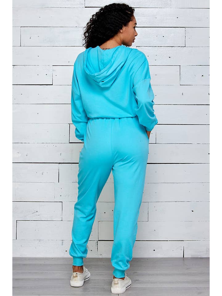 Shop Michella – Großhandel Jumpsuit – Damen – SWEAT-KAPUZEN-JUMPSUIT MIT RIPPBAND12