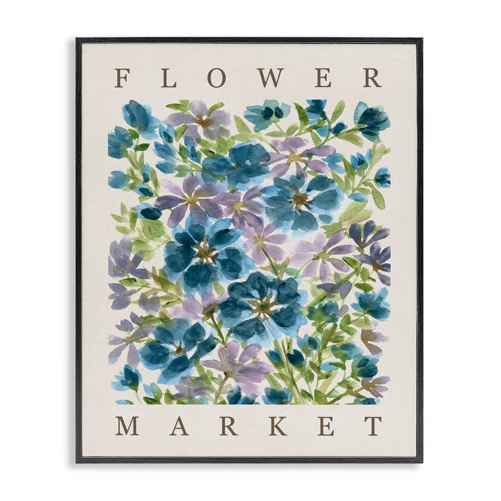 Flower Market Blue Blooms - Framed Wall Art for wholesale by Stupell Industries