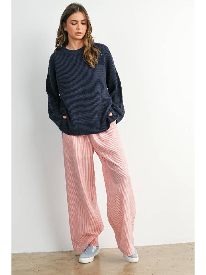 BUTTERMELON - Wholesale Knit Sweater - Women's - Round-Neck Classic Long Sleeve Top - BMW77820