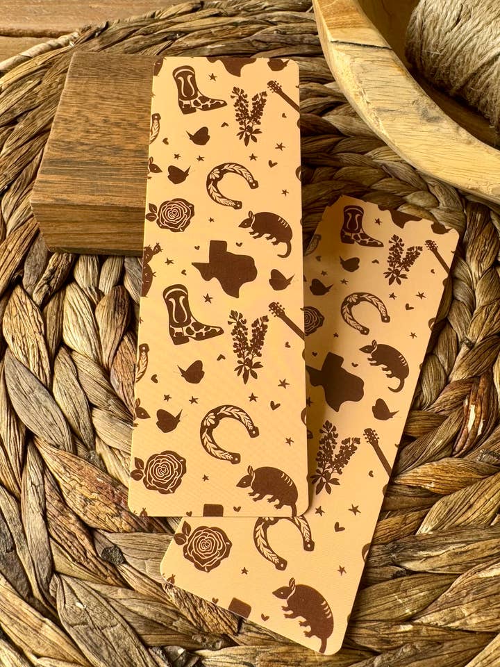 Texas Pattern Bookmark – Stationery 2x6 in, Double-Sided for wholesale by Luna Lupe Studio