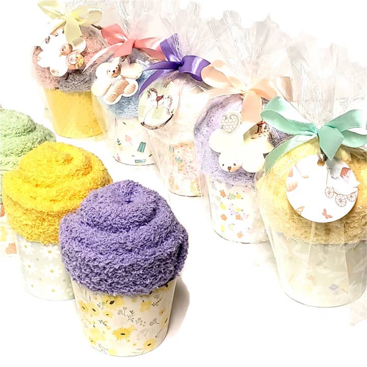 Baby Shower Party Favors - Fuzzy Cupcake Sock for wholesale by My Nana's Gifts