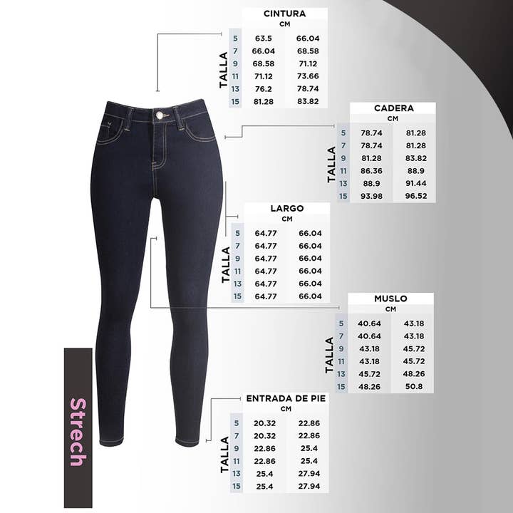 vlinvun - Wholesale Jeans - Women's - Woman Jeans Fit Jeans Pantalon Colombiano Skinny OFELIA B Praga Jeans PRPGAB-068AZME