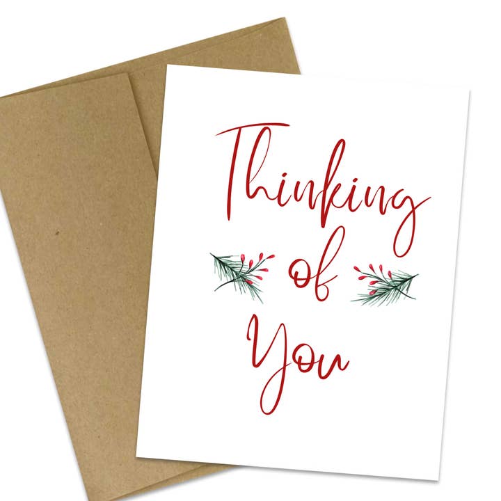 Christmas Card - "Thinking of You" Message for wholesale by Butterflies + Halos