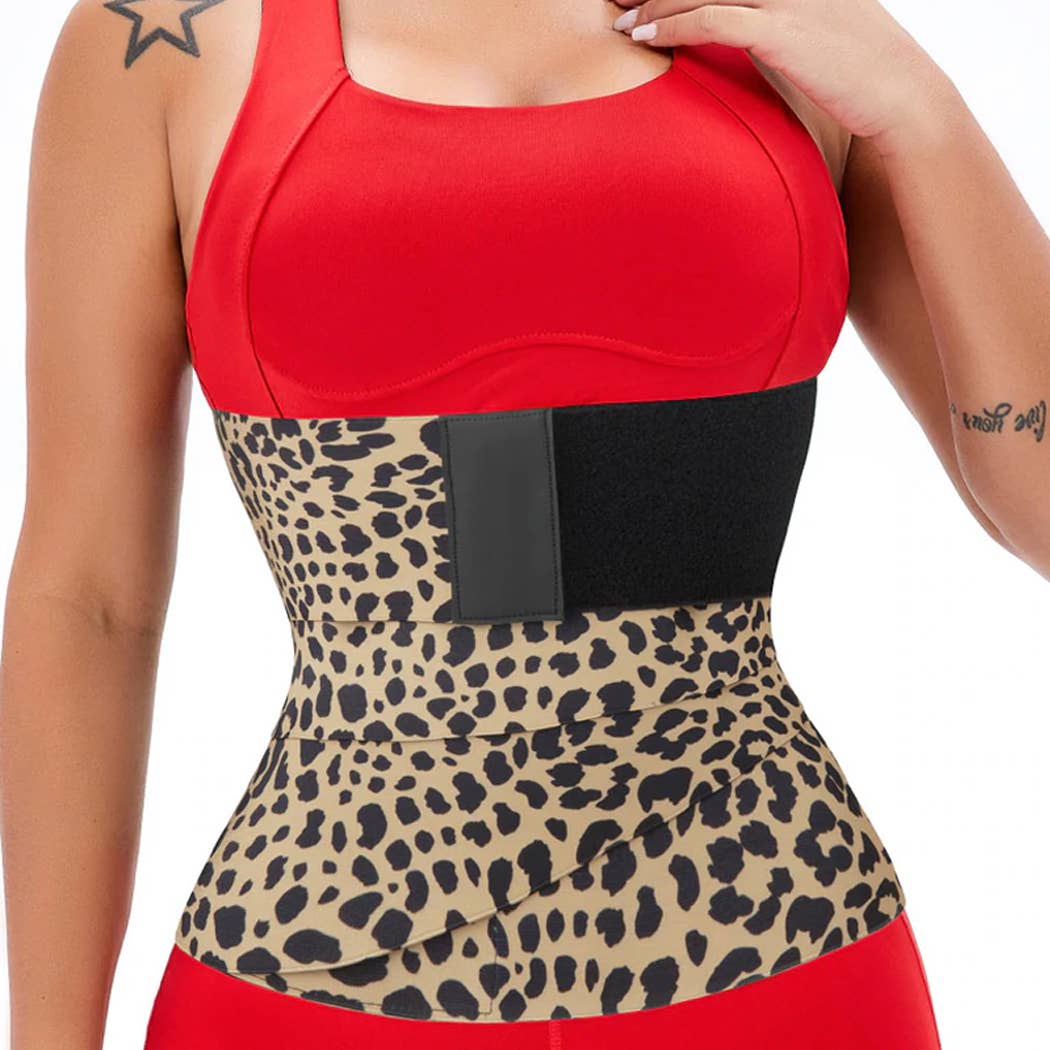 Curvy Fix – wholesale Shapewear – Women's – Leopard Compression Tummy Bandage Wrap Wasit Trainer5
