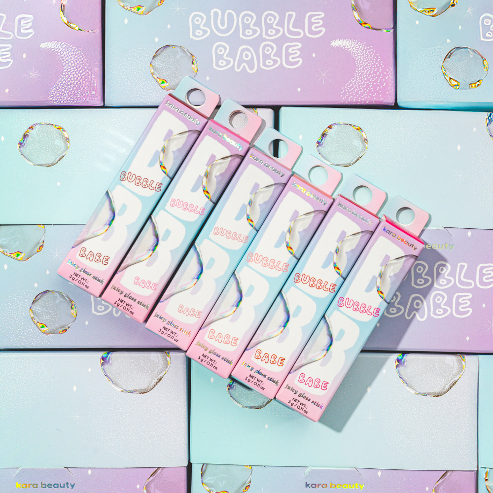Kara Beauty - Vente Brillants à lèvres et gloss - STICK BRILLANT BUBBLE BABE Juicy - Bubble Gum2