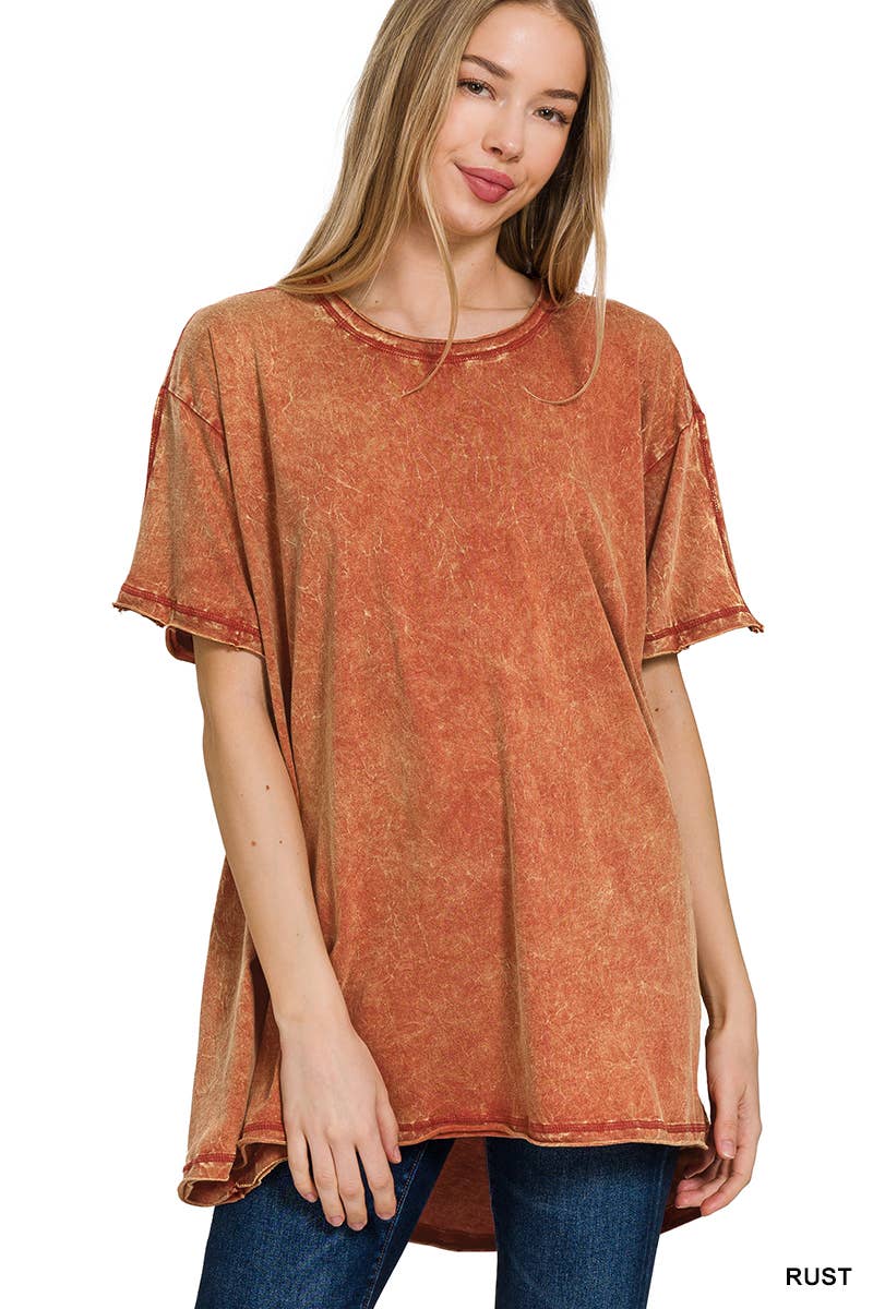 42POPS – wholesale T-shirt – women's – "._ SI-25351 Vintage Washed Short Sleeve Top As shown1