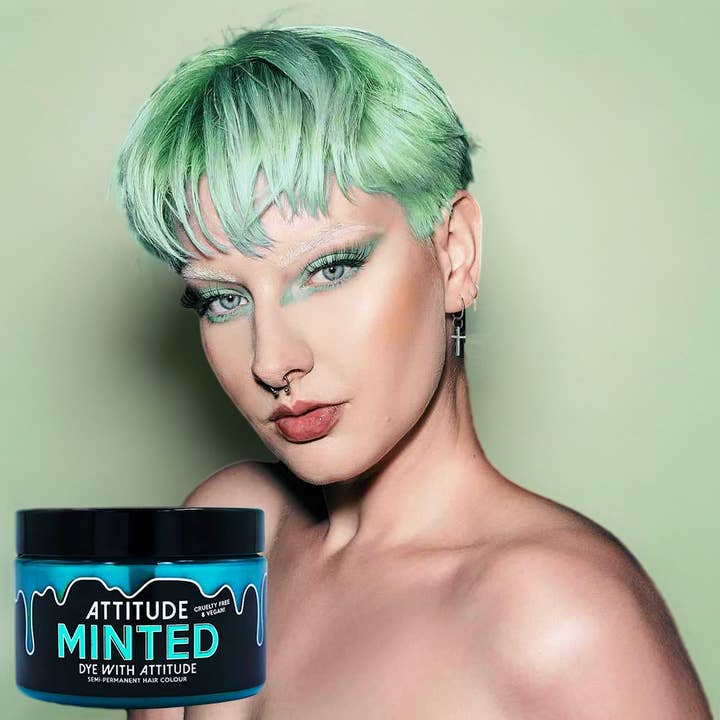 Attitude Hair Dye - Vente Coloration pour cheveux - Teinture pour cheveux vert pastel à la menthe - Végétalienne, sans cruauté envers les animaux