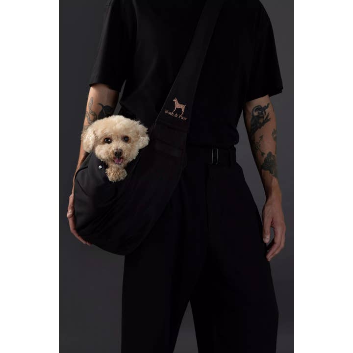 NOAH AND PAW LLC - Wholesale Pet Carrier - Cat/Dog - Premium Twill Pet sling Carrier, Snap Style, Black2
