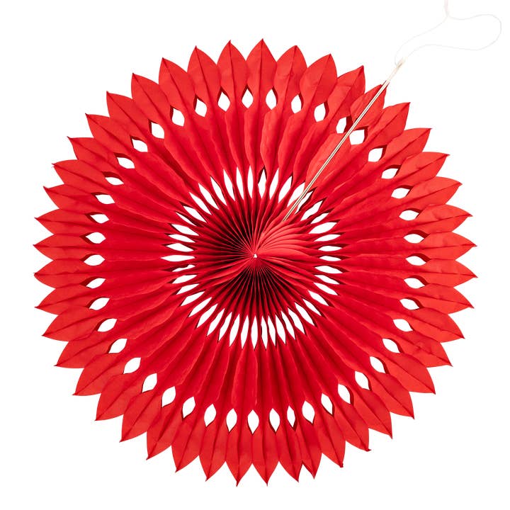 My Mind’s Eye - Wholesale Party/Paper Folding Fan - Red and White Basic Party Fan Set3