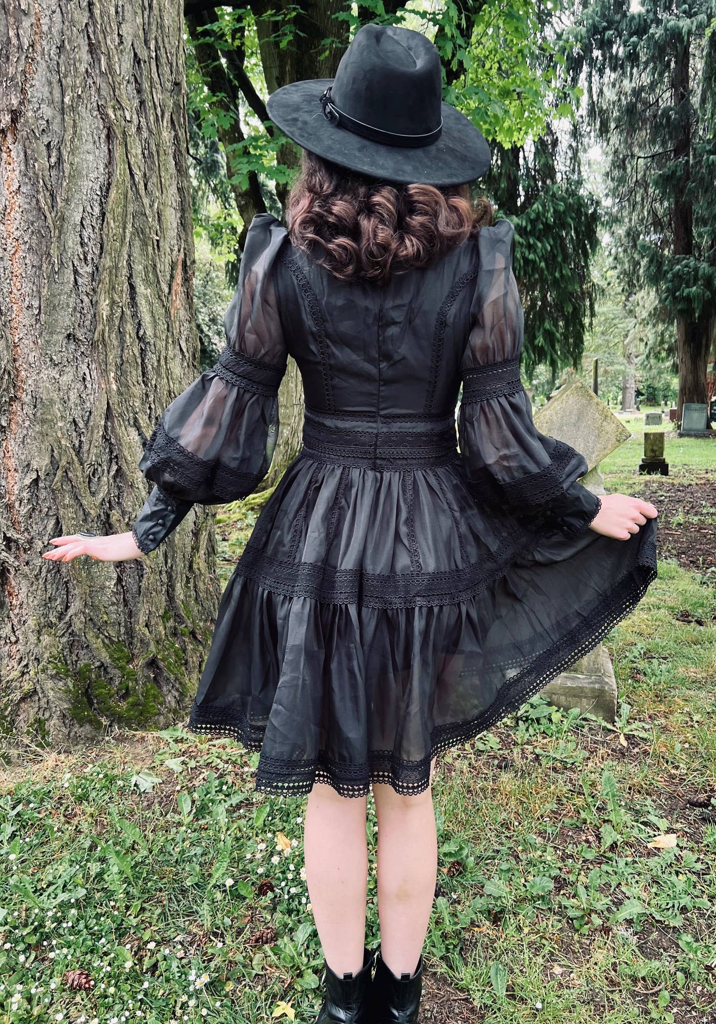 Witchwood Bags - Wholesale Dress - Women's - Morgana -Victorian Inspired Party Dress- BLACK ready to ship4