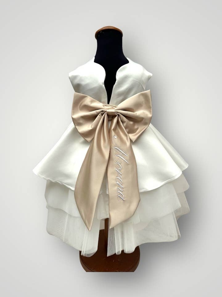 Flower Neck Silk Dress for wholesale by La Boutique dei Bambini