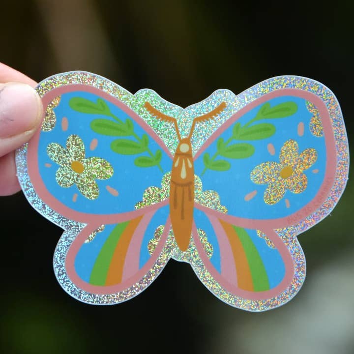 Blue Moth Sticker for wholesale by Bus 20 Ceramics