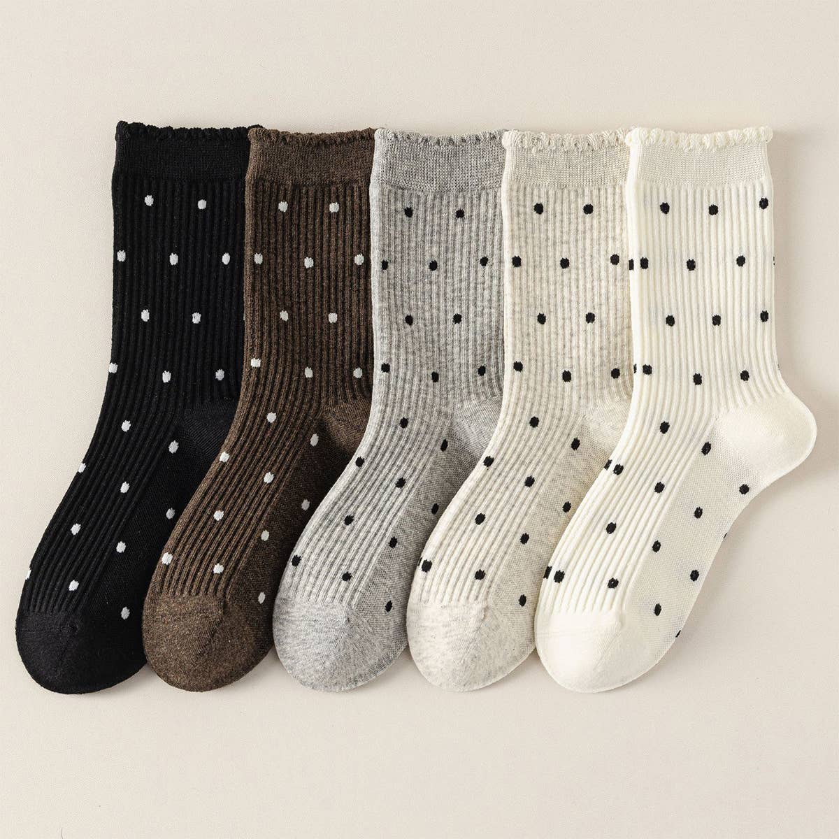 ACCITY - Wholesale Socks - Women's - Lace Polka Dot Comfort Breathable Socks_CWMS027957