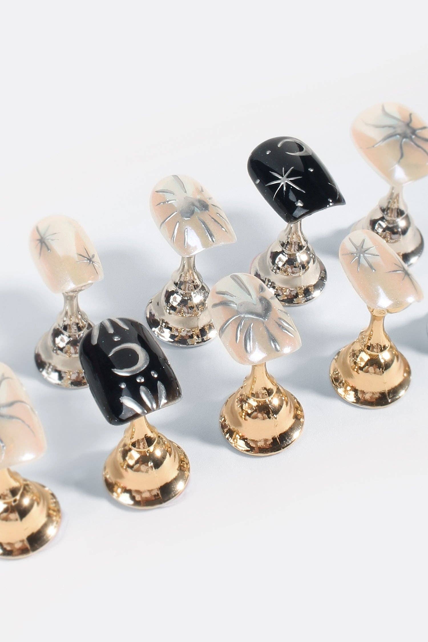 VIAI Beauty - Wholesale Press-On/Fake Nails - Monochrome Eclipse | Pro Handmade Gel Nails3