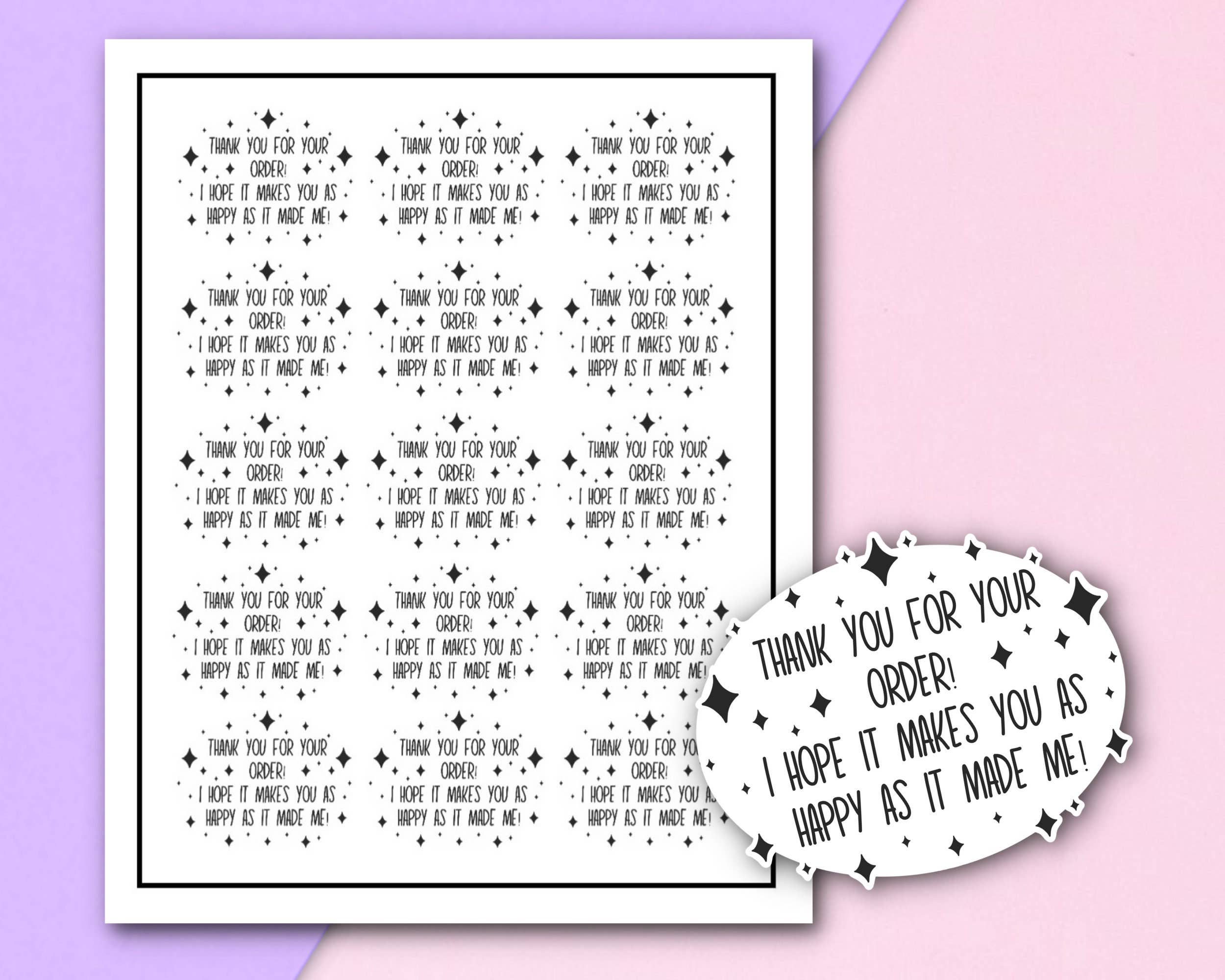 FuzziesArtDesigns - Vente Autocollant - Autocollants d'emballage Merci pour votre commande | Rose3