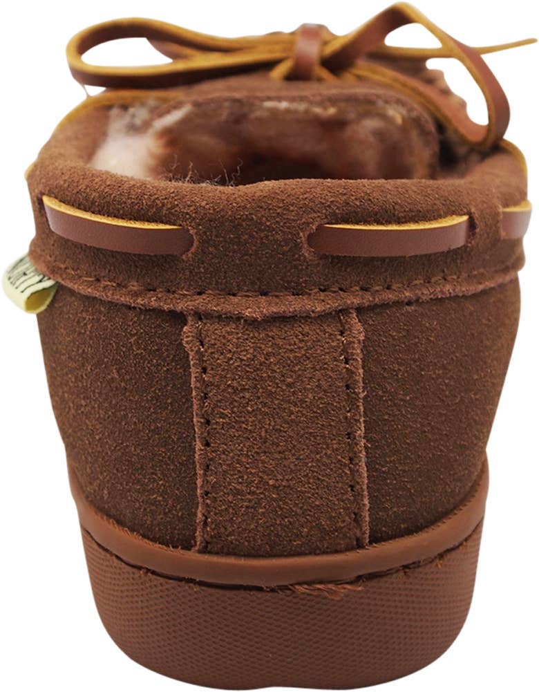 Eastern Off Price - Wholesale Slippers - Kids - Norty Toddler Boy Girls Unisex Suede Moccasin 40103 Chestnut4