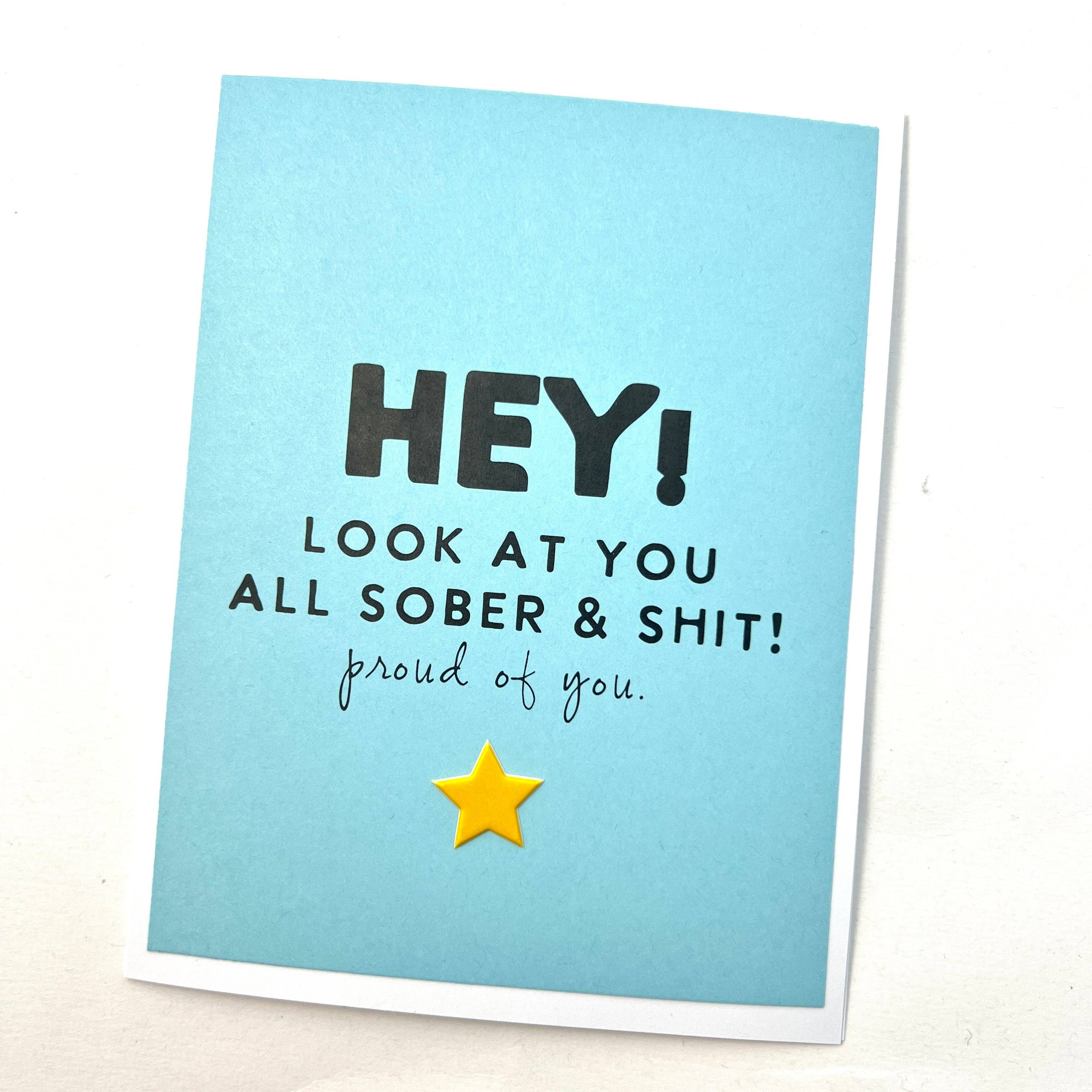 Muddy Mouth Cards – Großhandel Glückwunschkarte – Karte „All Sober and Shit“ zum Jubiläum von Sobriety1