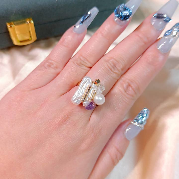 Purpurdrømme - Mystisk Ametyst Designer Ring for engroshandel hos Pompon La Tulipe