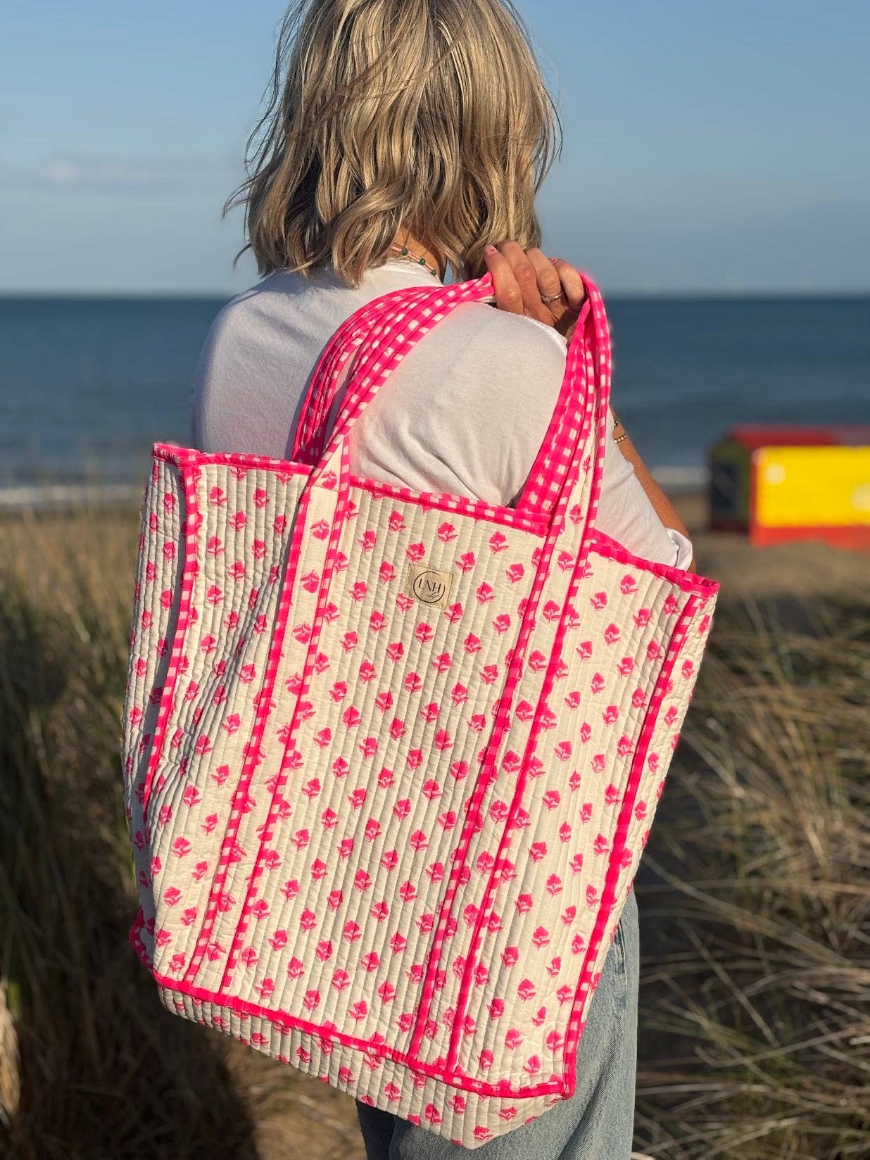 LNH EDIT - Wholesale Tote Bag - Women's - Neema pink and white Tote0
