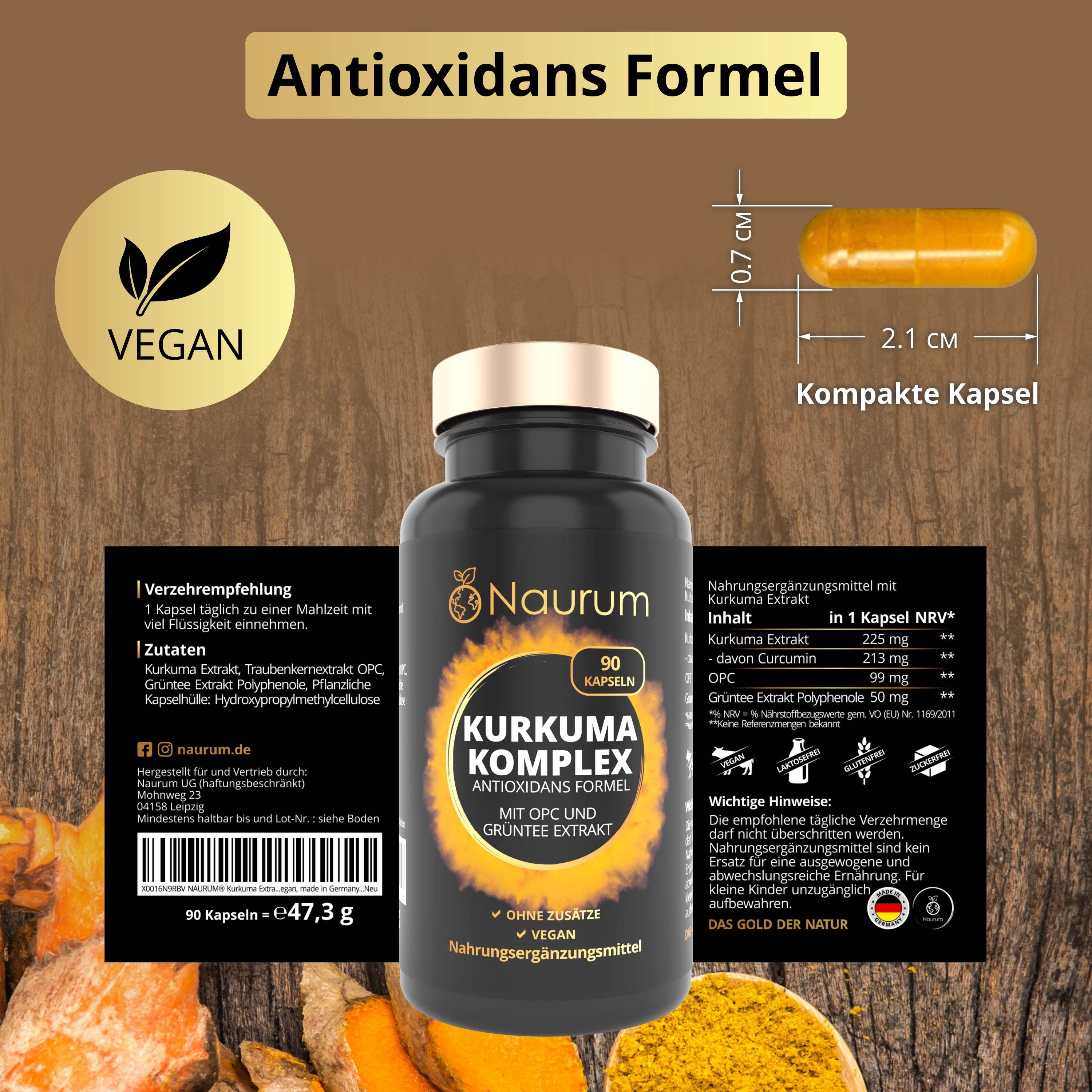 Naurum - Wholesale Oral supplement/vitamin - TURMERIC COMPLEX - antioxidant formula3
