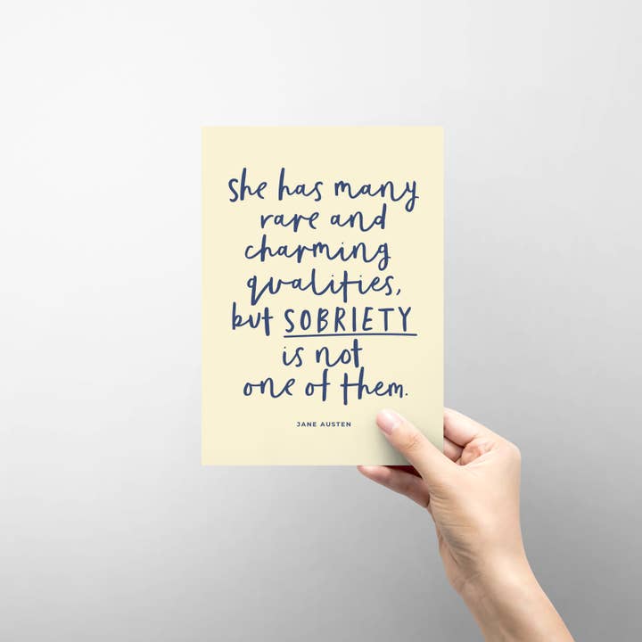 PaperPaper Ltd – wholesale Birthday card – Jane Austen quote funny birthday card1