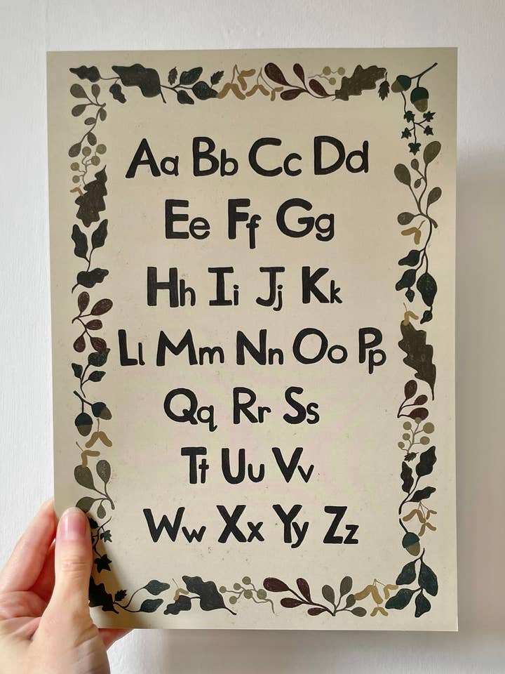 Alphabet Print - Forest Border for wholesale by Rebecca Searl-Stevens