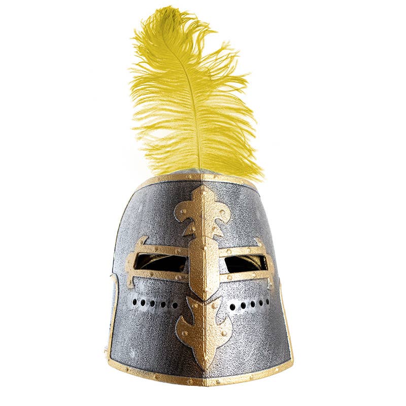KALID MEDIEVAL - Wholesale Costume - Kids - TEMPLAR HELMET WITH VISOR + FEATHER - ST945F3