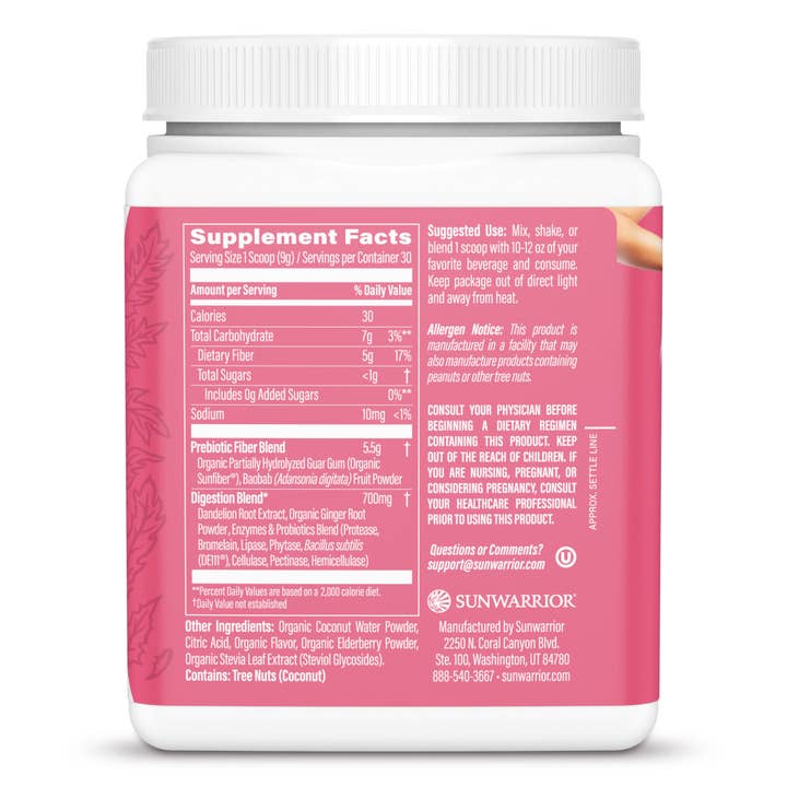 Sunwarrior - Wholesale Protein/Superfood Powder - Strawberry Cooler Core Cleanser Prebiotic Fiber Drink Powder1