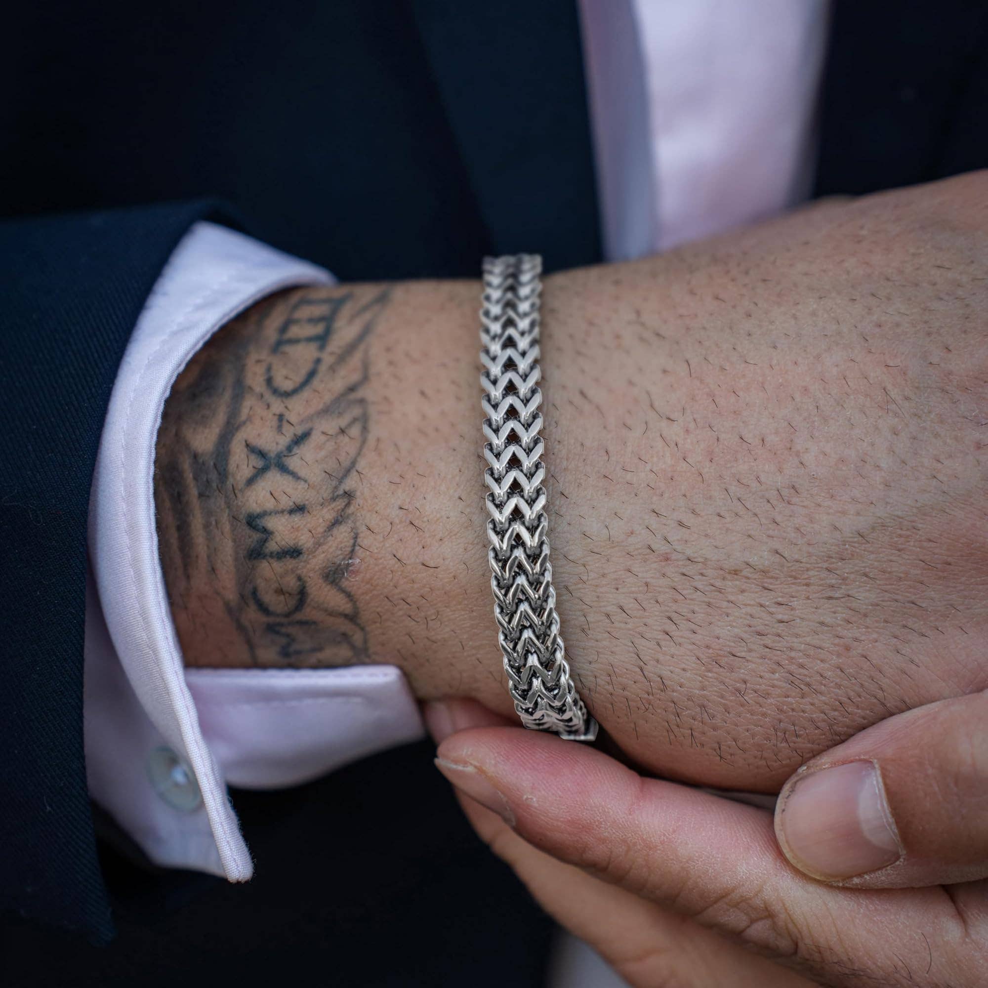 SERASAR - Vente Bracelets maillon et chaîne - Bracelet en acier inoxydable tressé « Franco »14