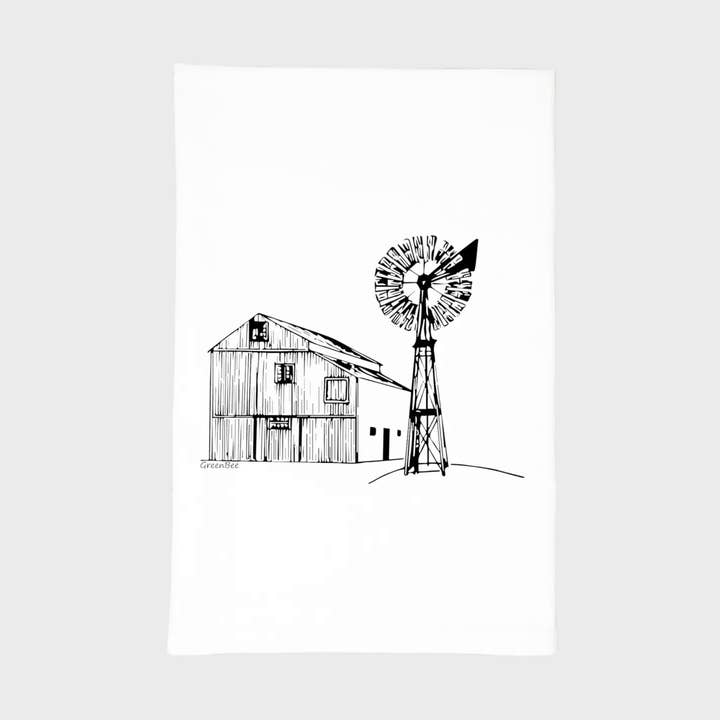 Barn Dish Towel | Tea Towels | Rustic Kitchen Tea Towels for wholesale by Green Bee Tea Towels
