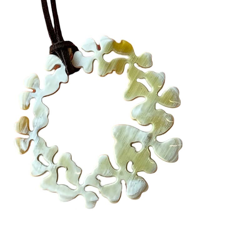 Natural Horn Wreath Pendant Necklace for wholesale by VIVO