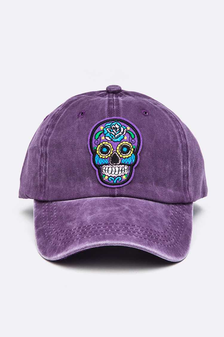 LA Jewelry Plaza - Wholesale Baseball Cap - Women's - Purple Sugar Skull Cotton Cap6