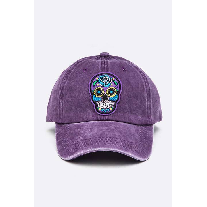 LA Jewelry Plaza - Wholesale Baseball Cap - Women's - Purple Sugar Skull Cotton Cap6