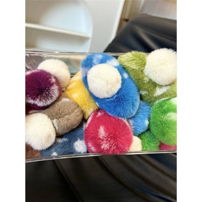 FurDecoration - Wholesale Keychain - Women's - Rex Rabbit Fur Mushroom Keychain - Adorable and Authentic3