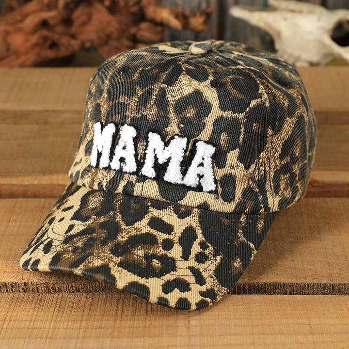 Leopard MAMA Baseball Cap for wholesale on Faire2