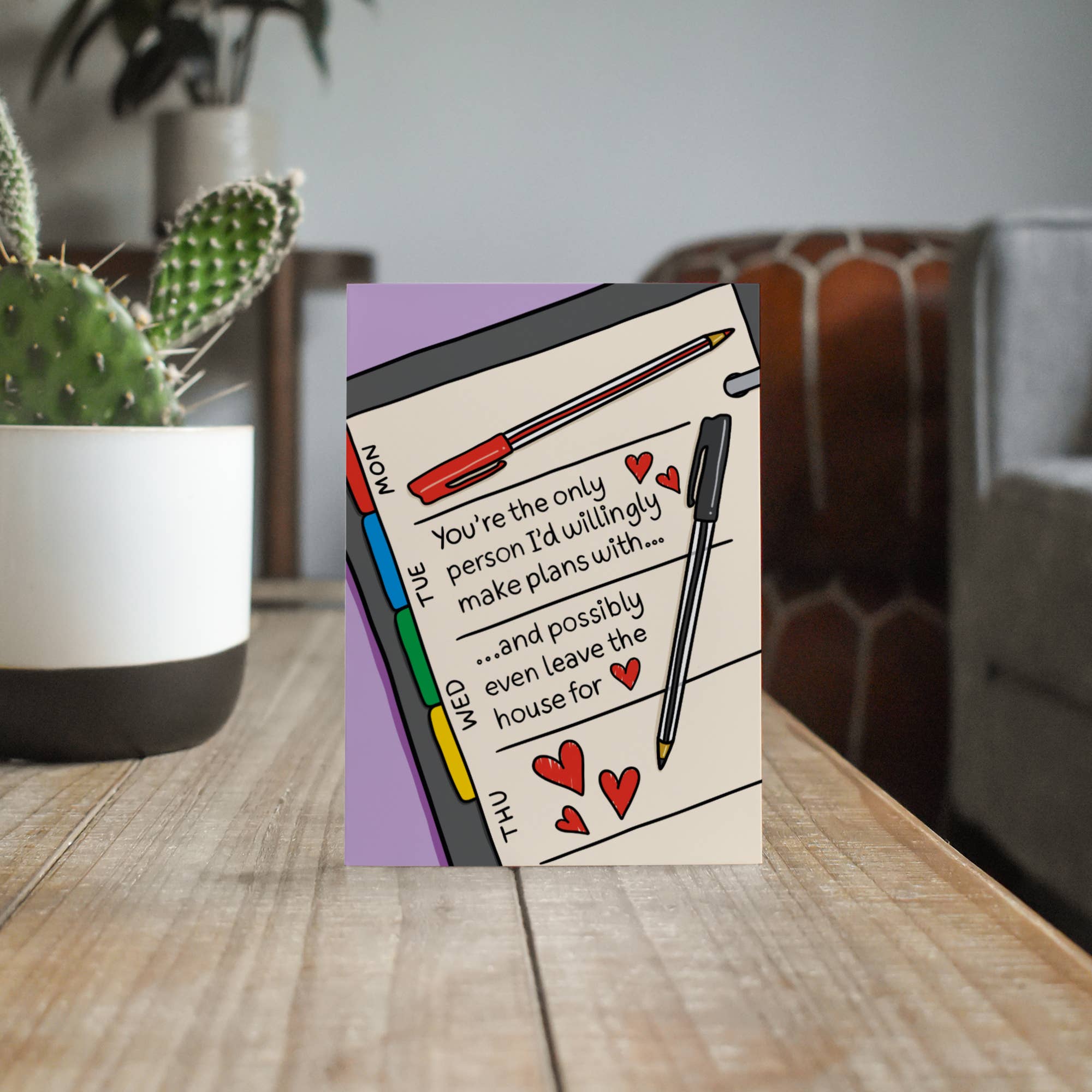 TeePee Creations – wholesale Valentine's Day card – Introvert Make Plans Love A6 Card2