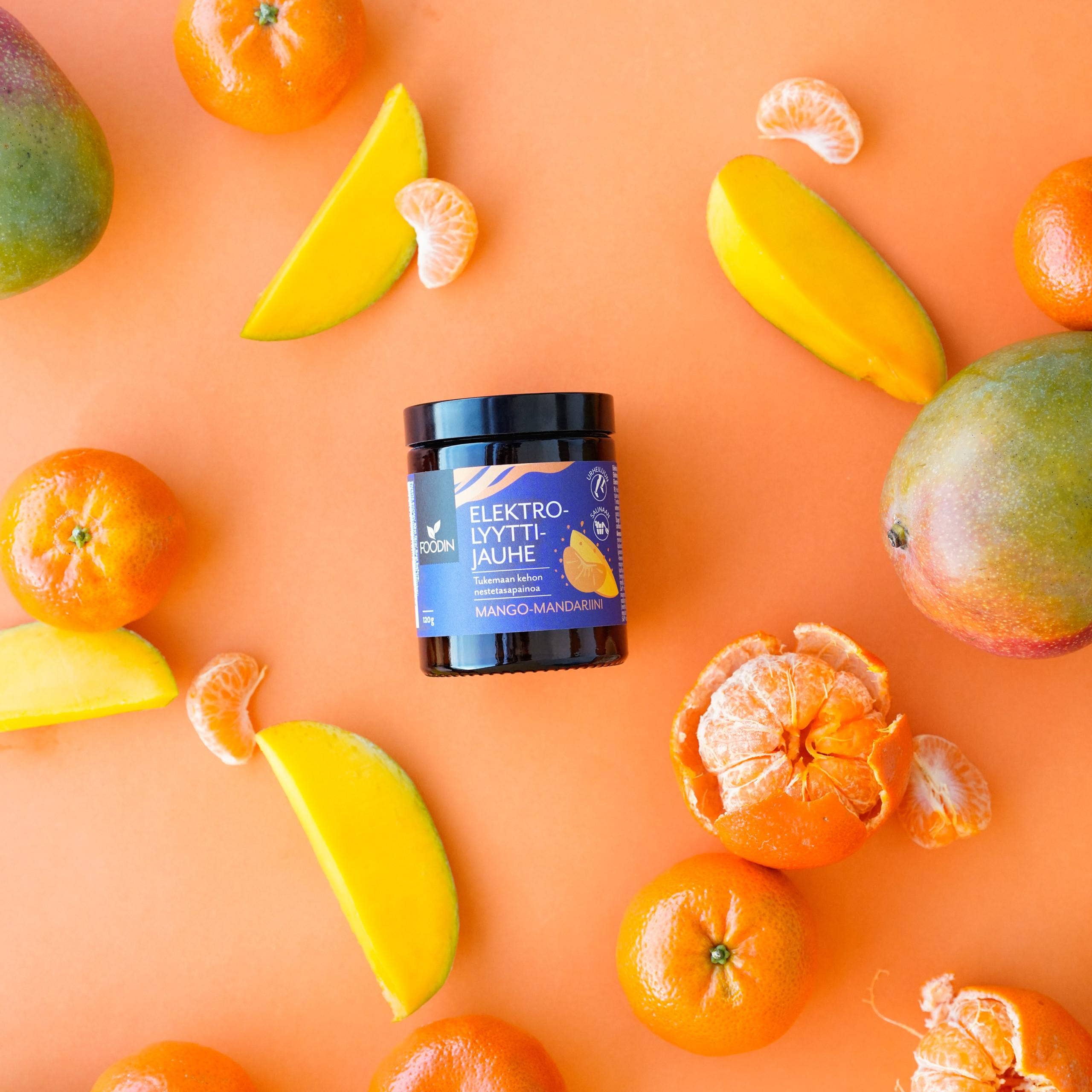 Foodin - Vente Boisson diététique en poudre - Poudre d’électrolytes saveur mangue-mandarine, 120 g3