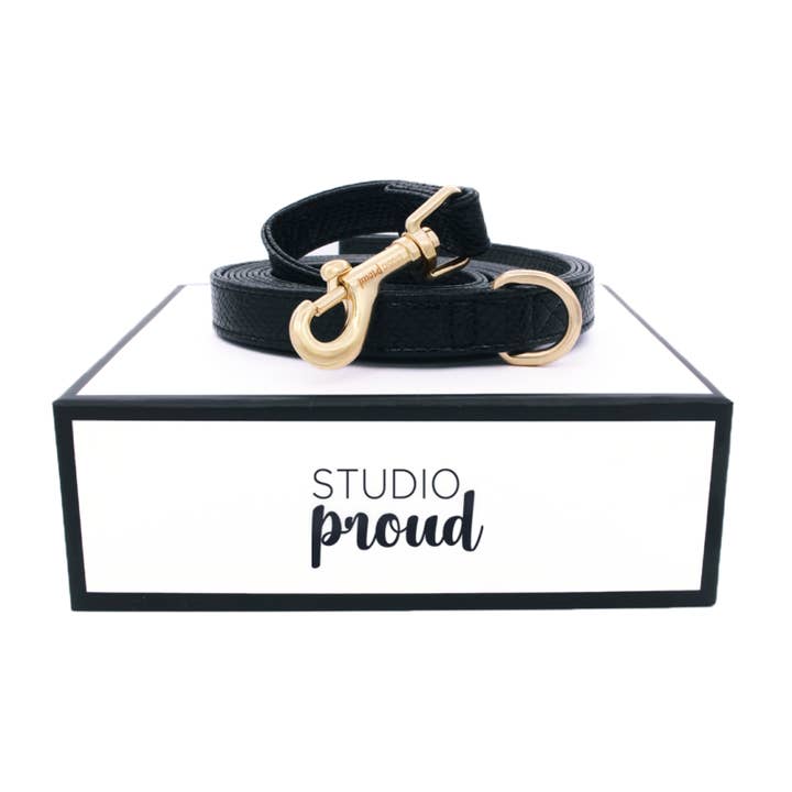 Montmartre - Zwarte hondenriem met slangenprint voor wholesale door Studio Proud