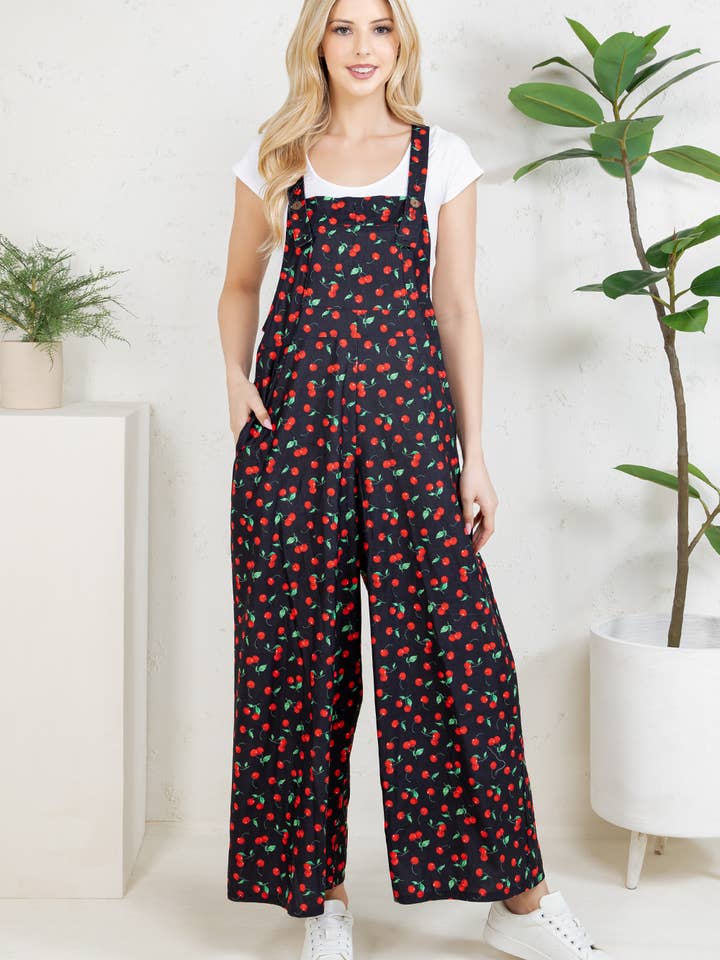 Macacão Largo de Perna Larga Cereja por atacado de LA Soul