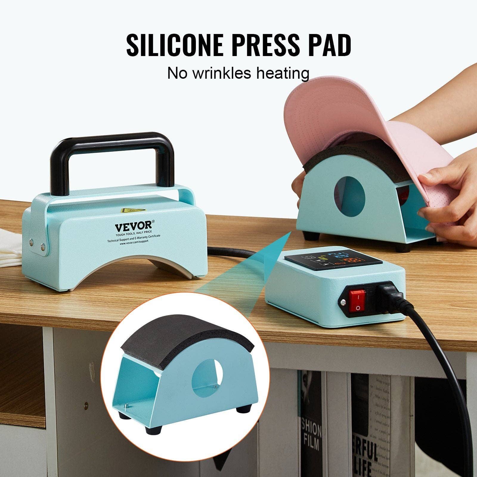 Hard Rock Health Stores - Vendita all'ingrosso Utensili per artigianato - Mini macchina per pressa da cappello con piastra da 15 x 8 cm, verde3