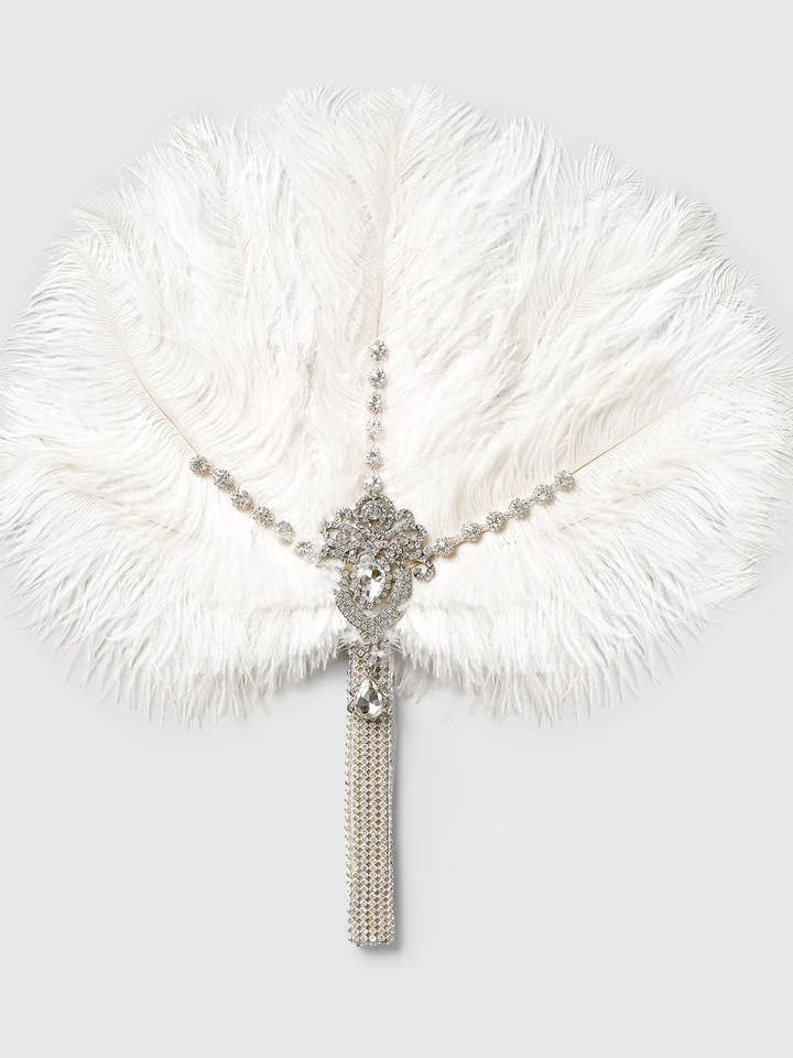 1920s Vintage Feather Bouquet Fan for wholesale by BABEYOND