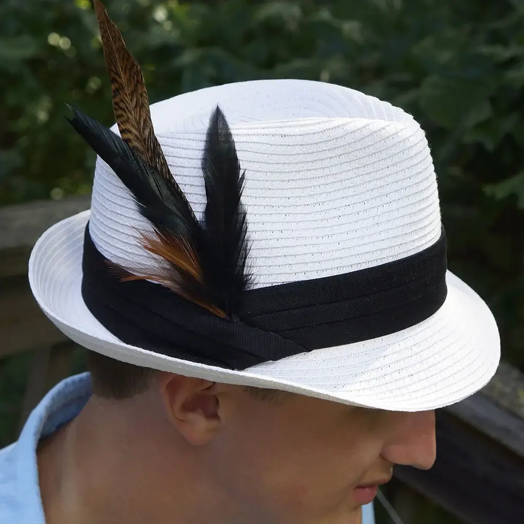 Zucker Feather Products – wholesale Hat accessory – Women's – Hat Feather Trim With Golden Pheasant - Black Natural1