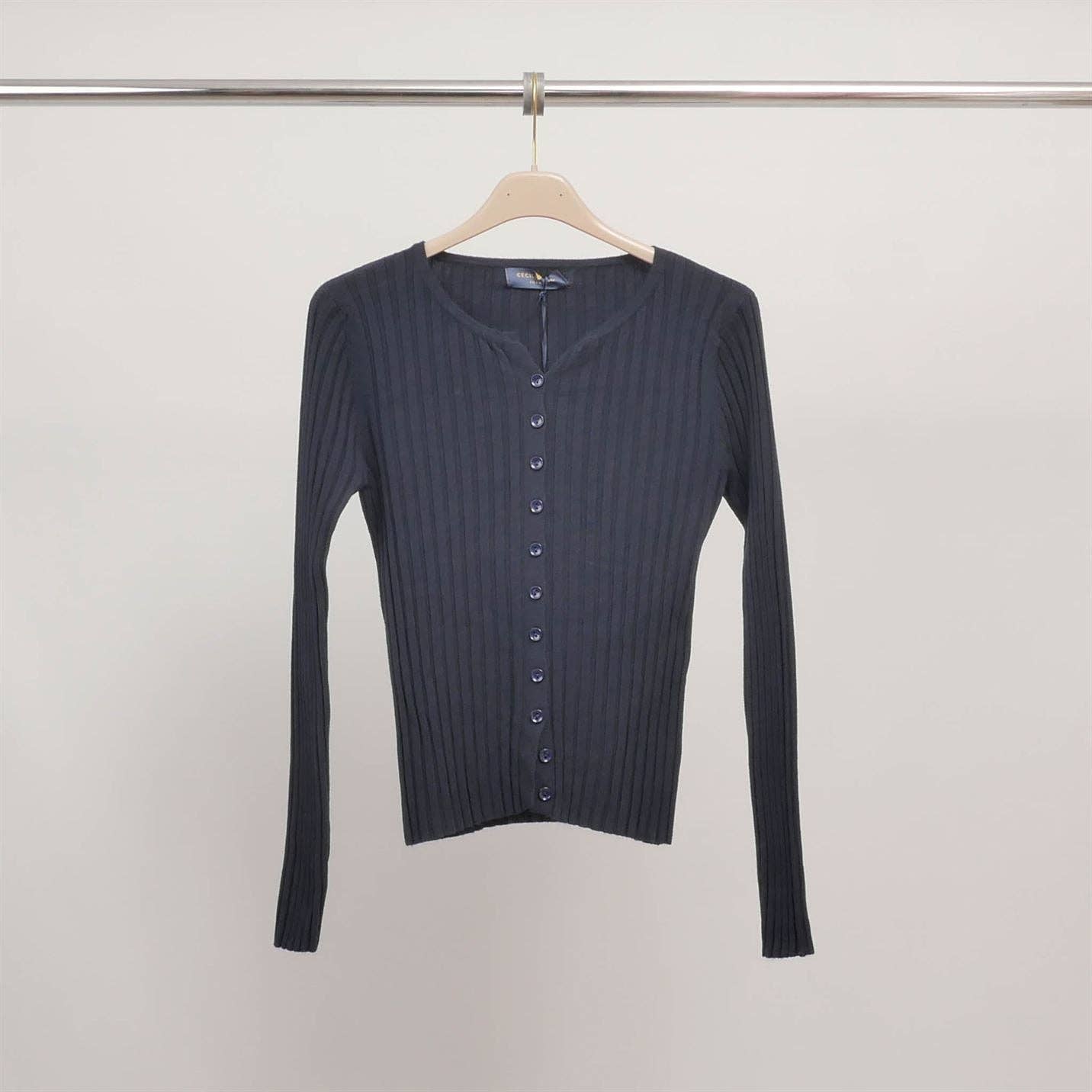 Cecile Wang – wholesale Cardigan – Women’s – Fitted ribbed cardigan in fine knit DSY95824