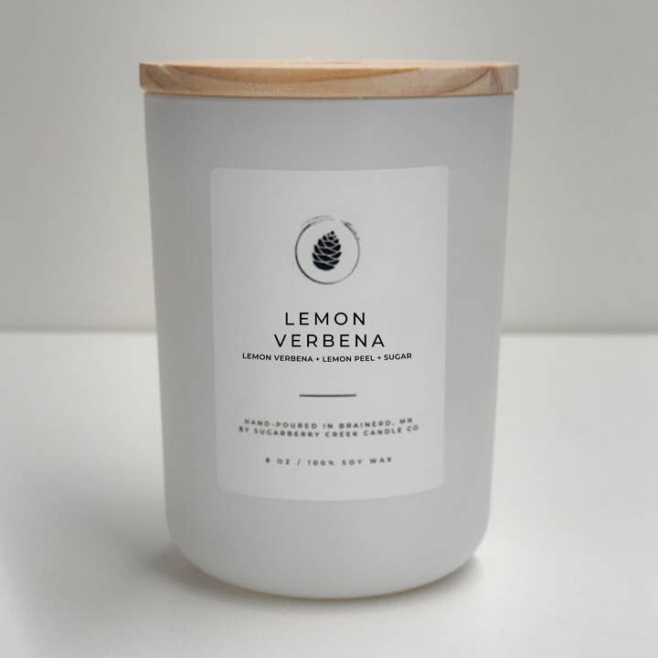 Lemon Verbena Soy Wax Candle for wholesale by Sugarberry Creek Candle Co.