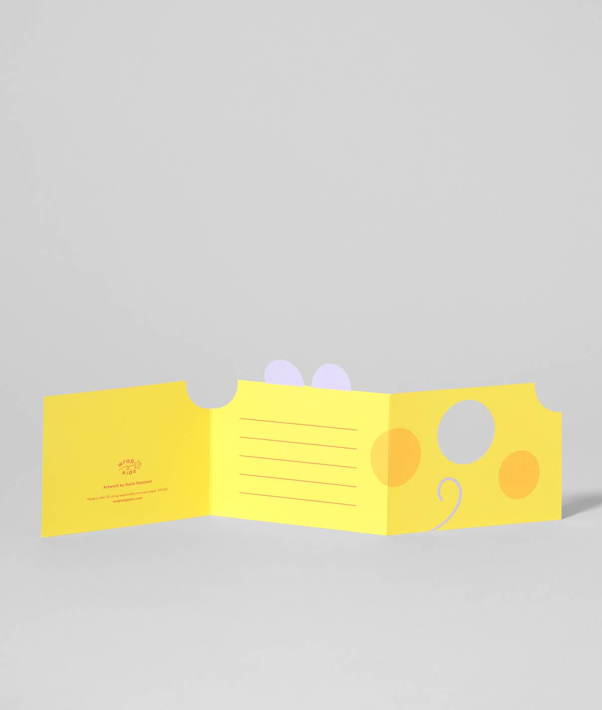 Wrap (US duties paid) – wholesale Birthday card – Mouse In Cheese Fold Out Card1
