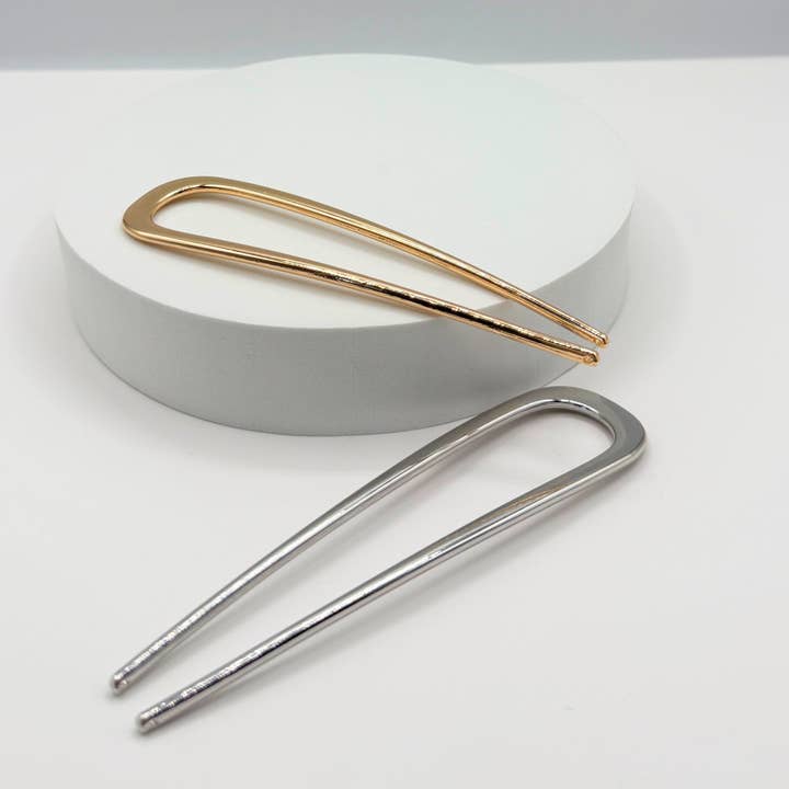 Minimalist Metal French Hair Pins for wholesale by Love Attack